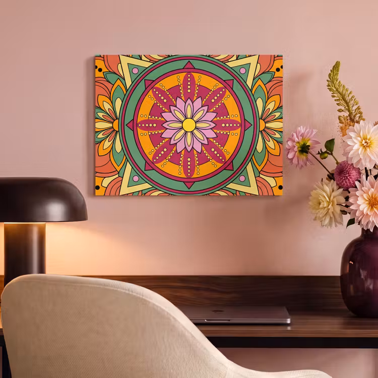 Mandala - Bloemen - Abstract - Kleurrijk PET vilt klein -sfeer3