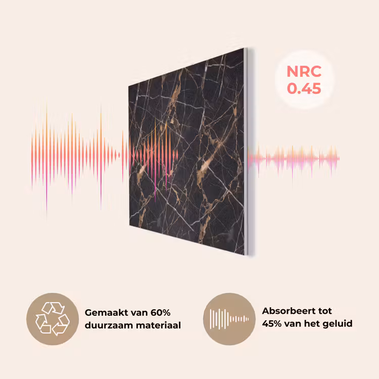 Marmer - Goud - Abstract - Zwart PET vilt klein -USP_NL