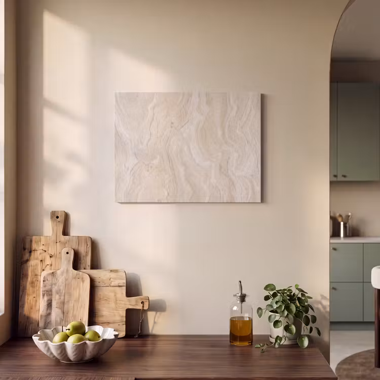 Marmer - Patroon - Beige - Steen - Abstract PET vilt klein -sfeer2