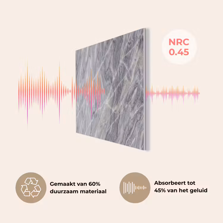 Marmer - Ader - Patroon - Abstract - Grijs PET vilt klein -USP_NL