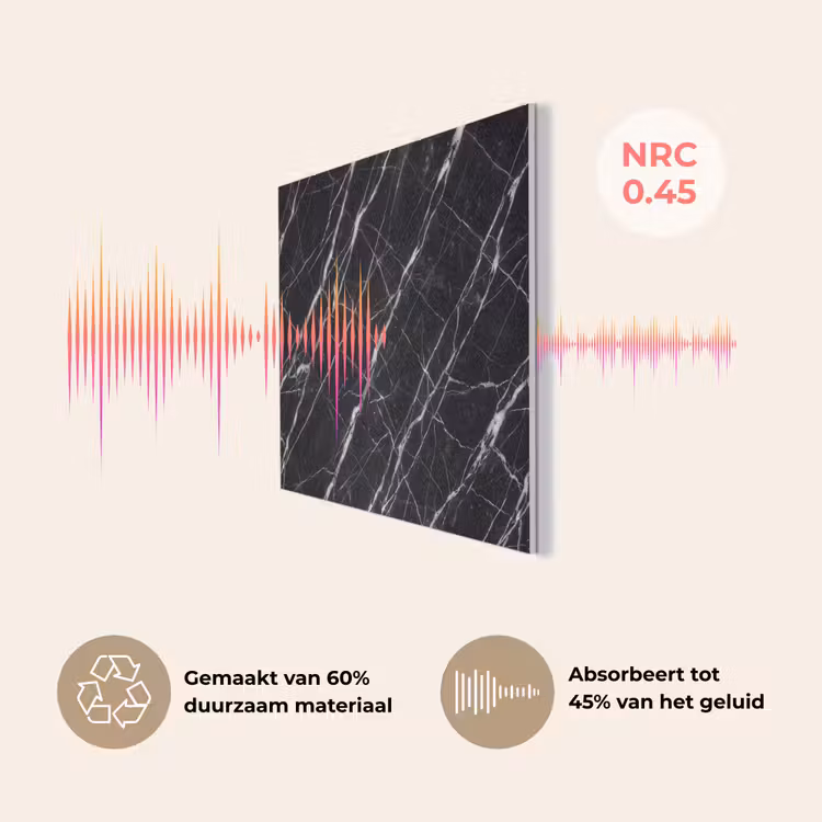 Marmer - Aders - Abstract - Zwart PET vilt klein -USP_NL