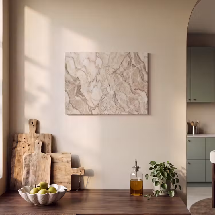 Marmer - Aderen - Textuur - Beige - Modern PET vilt klein -sfeer2