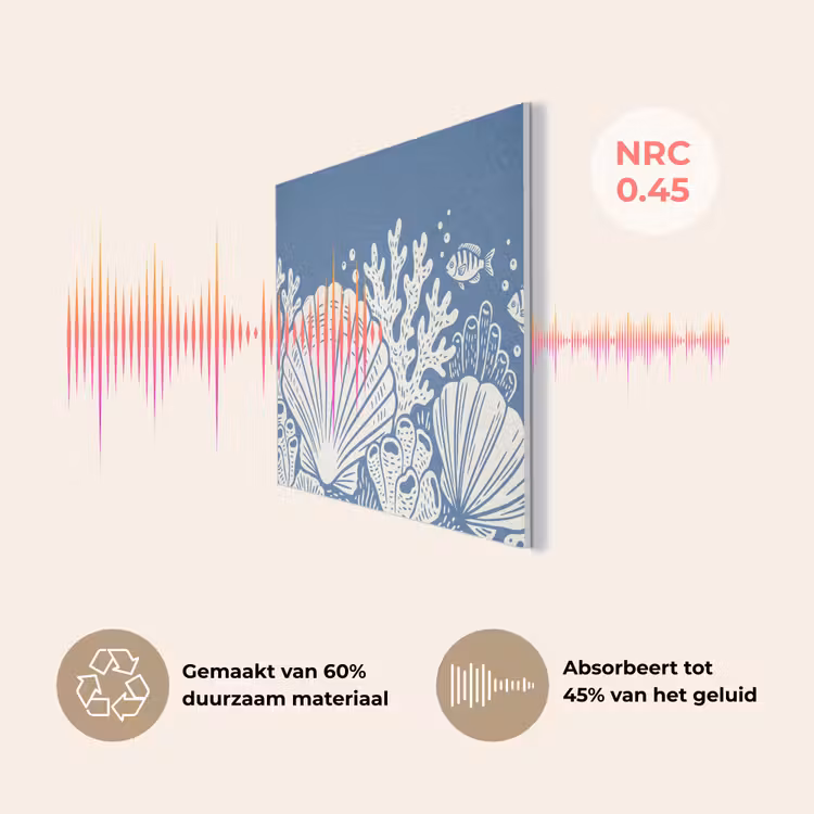 Zeeleven - Koraal - Schelp - Vis - Illustratie - Onderwater PET vilt klein -USP_NL
