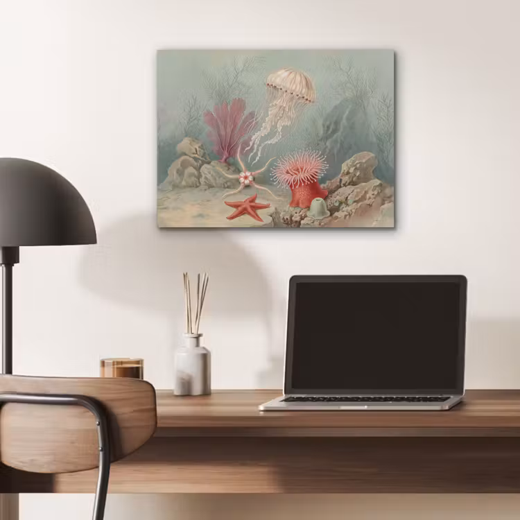 Zeeleven - Kwal - Onderwater - Illustratie - Beige PET vilt klein -sfeer5
