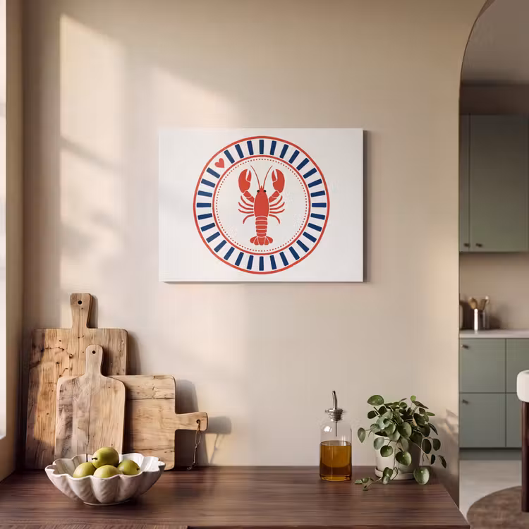 Zeeleven - Kreeft - Embleem - Grafisch - Rood PET vilt klein -sfeer2