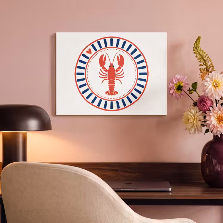Zeeleven - Kreeft - Embleem - Grafisch - Rood PET vilt klein -sfeer3