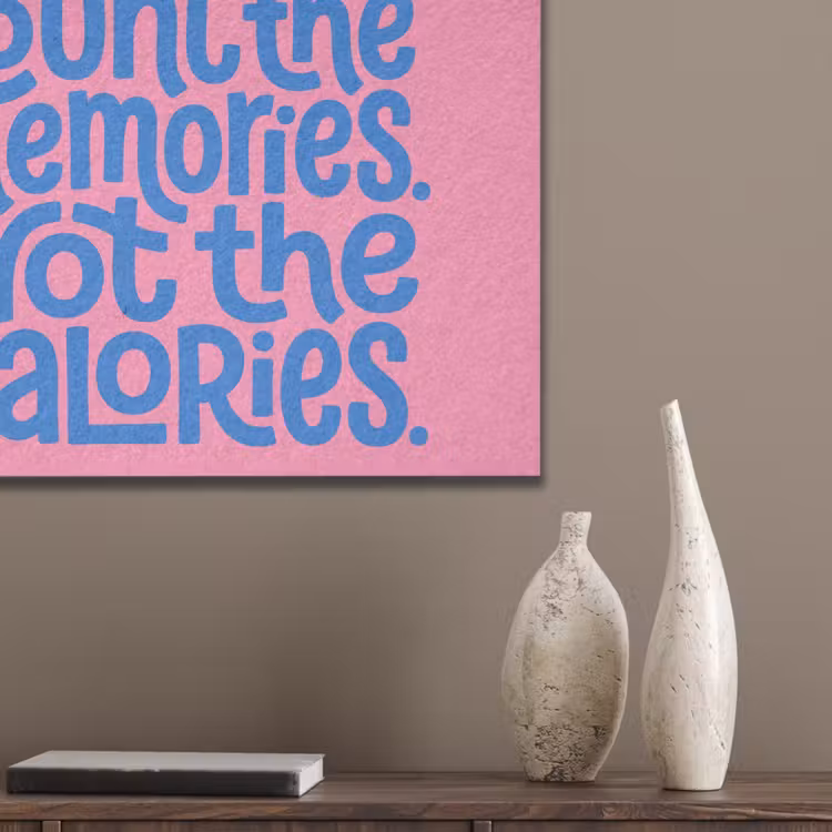 Memories - Roze - Blauw - Quote PET vilt klein -sfeer6_closeup