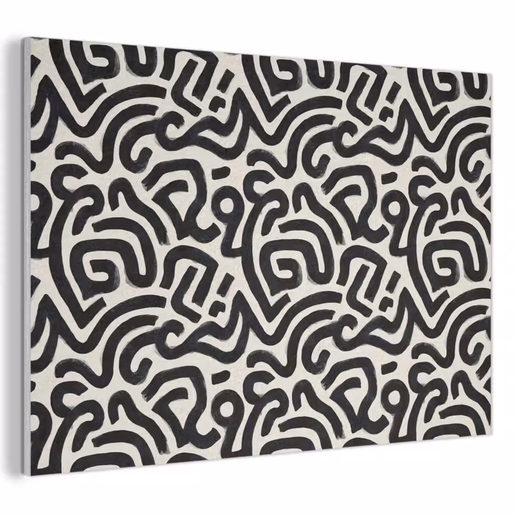 Modern - Abstract - Zwart PET vilt klein 837 -3d