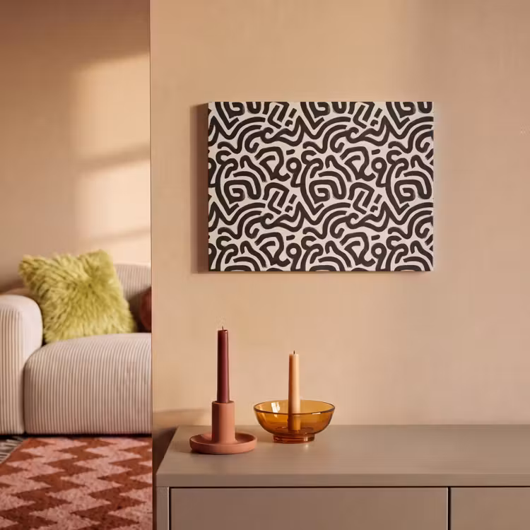 Modern - Abstract - Zwart PET vilt klein 837 -sfeer1