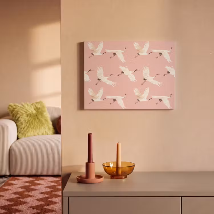 Modern - Kraanvogels - Roze PET vilt klein 837 -sfeer1