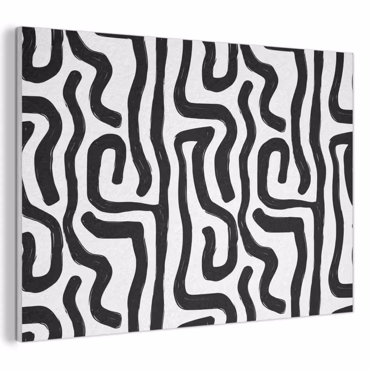 Modern - Lijnen - Zwart PET vilt klein 837 -3d