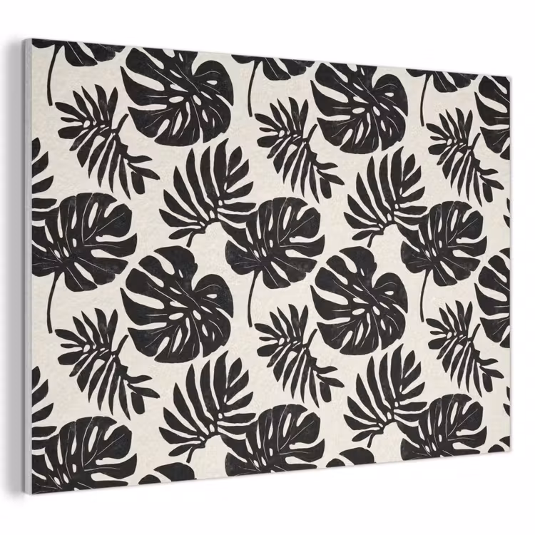 Modern - Monstera - Zwart PET vilt klein 837 -3d