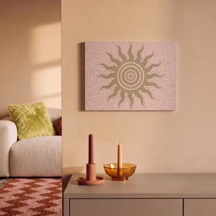 Mozaïek - Zon - Patroon - Klassiek - Roze PET vilt klein -sfeer1