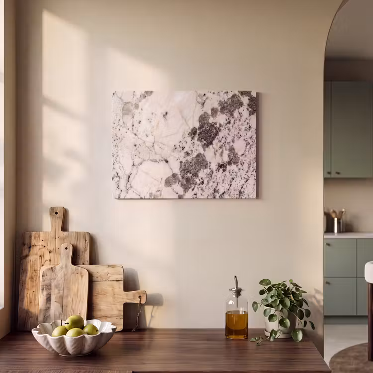 Natuursteen - Patroon - Abstract - Beige - Grijs PET vilt klein -sfeer2