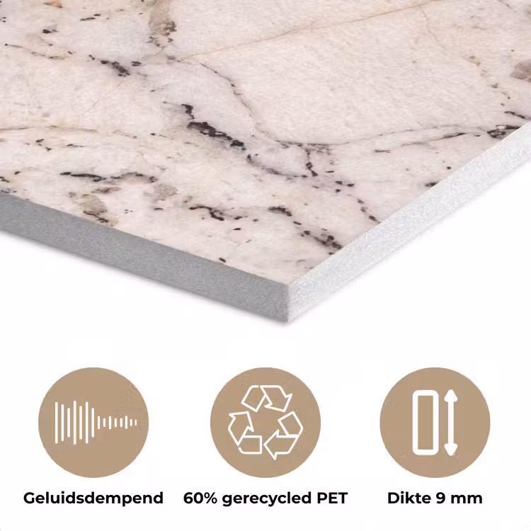 Natuursteen - Patroon - Abstract - Beige - Grijs PET vilt klein -closeup_NL