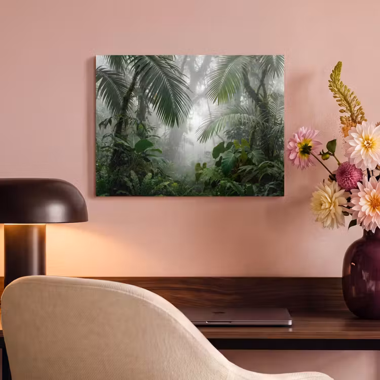 Natuur - Jungle - Mist - Tropisch - Groen PET vilt klein -sfeer3