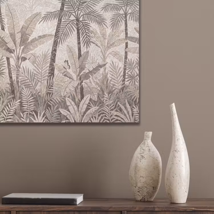 Natuur - Bladeren - Landschap - Mozaïek - Beige PET vilt klein -sfeer6_closeup