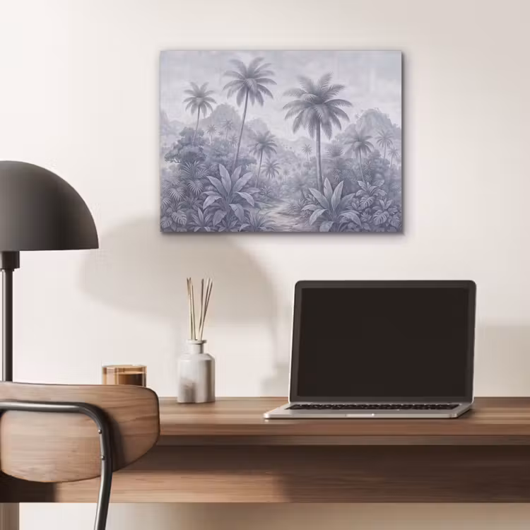 Natuur - Boom - Tropisch - Landschap - Blauw PET vilt klein -sfeer5