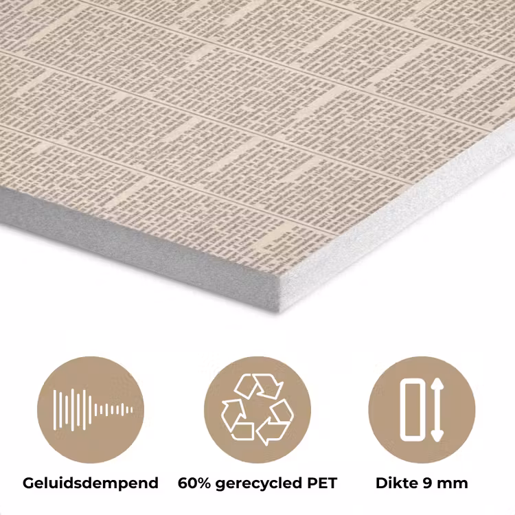 Krant - Nieuws - Historisch - Vintage - Beige PET vilt klein -closeup_NL