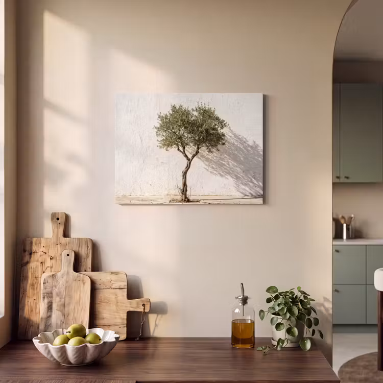 Acoustic Panel - Olive Tree - Wall - White - Olijfboom - muur - wit PET vilt klein