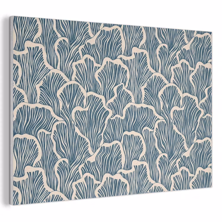 Organisch - Blauw - Crème - Schelpen PET vilt klein 837 -3d