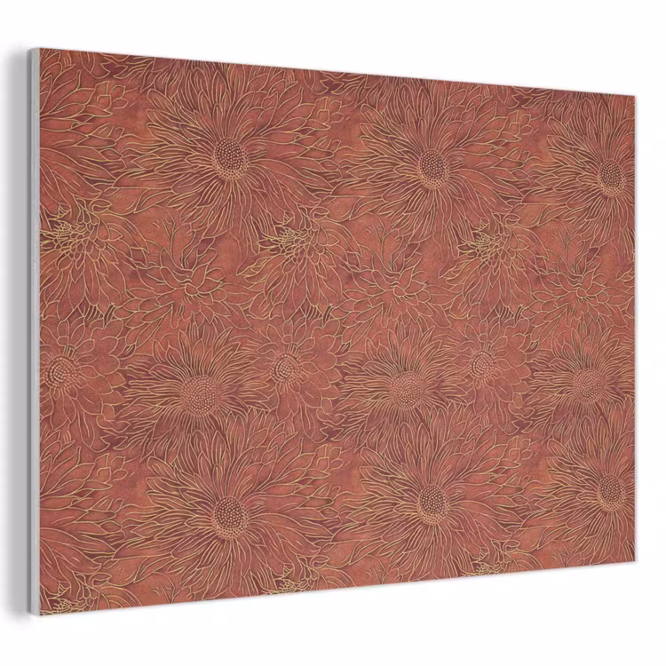 Oosters - Bloemen - Terracotta PET vilt klein 837 -3d