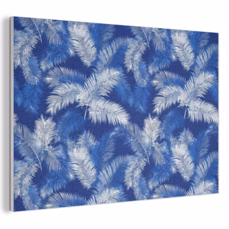 Palmblad - Patroon - Blauw PET vilt klein 837 -3d