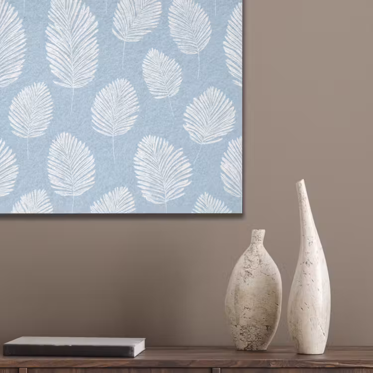 Palmbladeren - Naadloos - Patroon - Pastelblauw PET vilt klein 837 -sfeer6_closeup