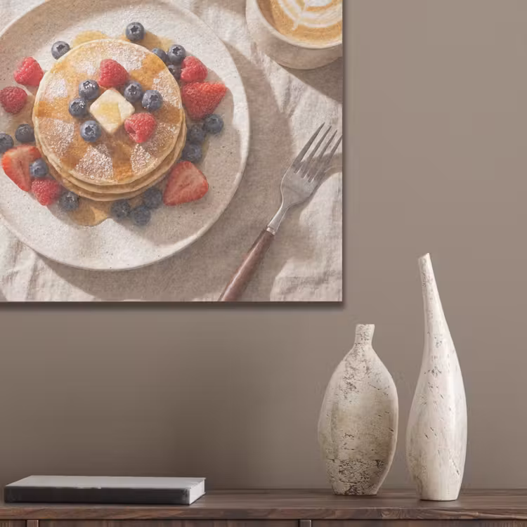 Pannenkoeken - Bessen - Ontbijt - Modern - Beige PET vilt klein -sfeer6_closeup