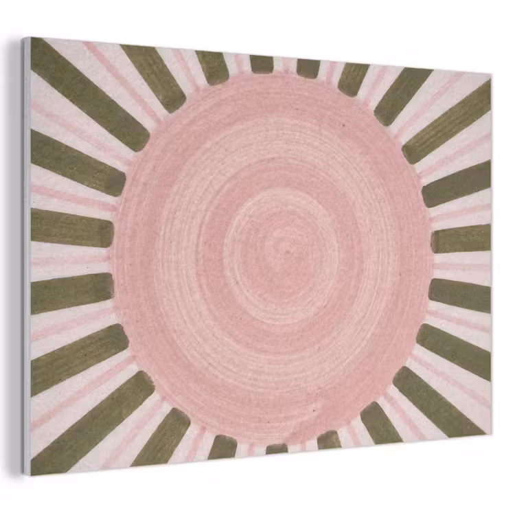 Patroon - Cirkel - Stralen - Abstract - Roze PET vilt klein -3d