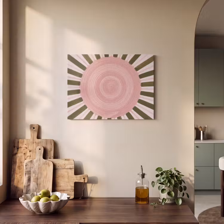 Patroon - Cirkel - Stralen - Abstract - Roze PET vilt klein -sfeer2