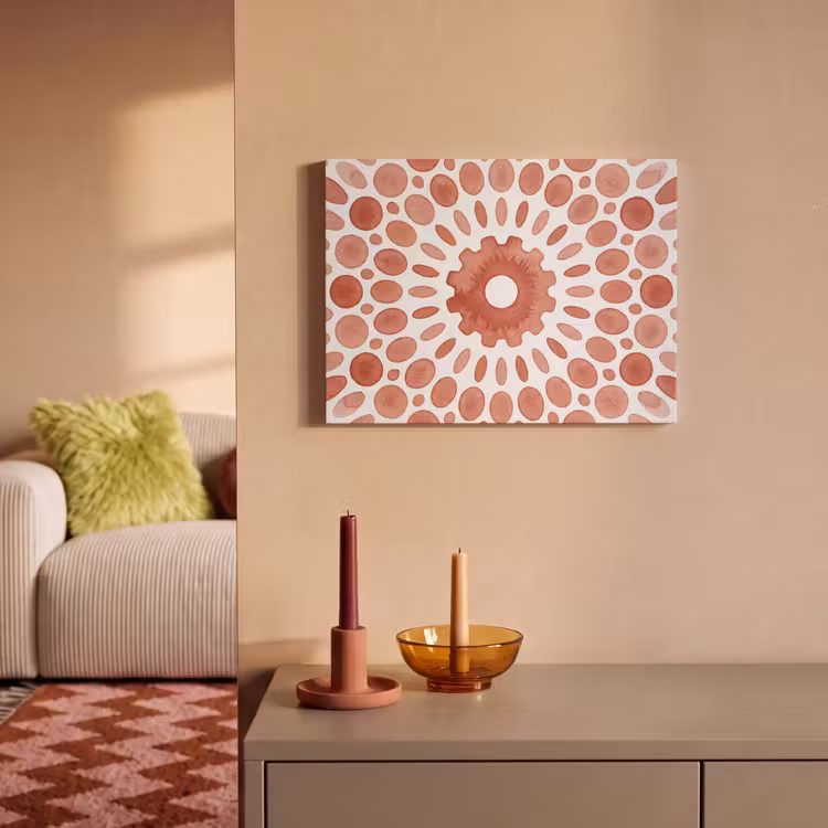 Patroon - Cirkels - Abstract - Modern - Rood PET vilt klein -sfeer1