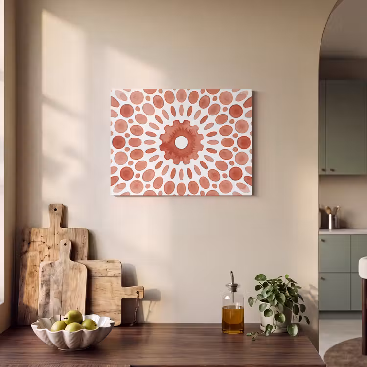 Patroon - Cirkels - Abstract - Modern - Rood PET vilt klein -sfeer2