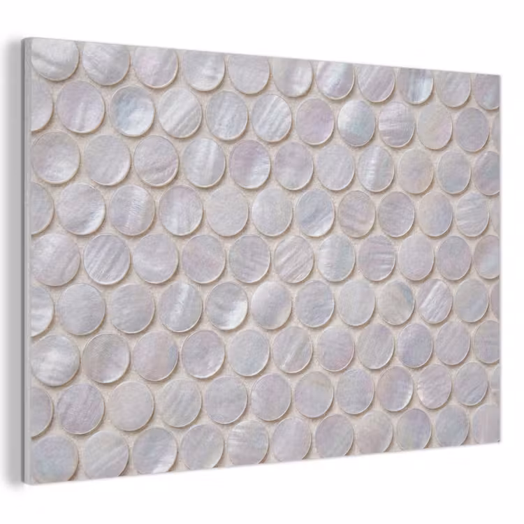 Patroon - Cirkels - Abstract - Modern - Wit PET vilt klein -3d