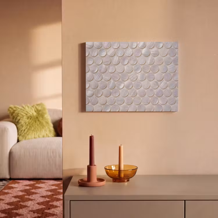 Patroon - Cirkels - Abstract - Modern - Wit PET vilt klein -sfeer1