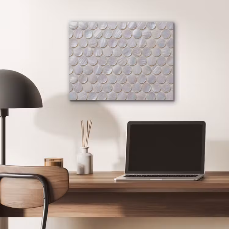 Patroon - Cirkels - Abstract - Modern - Wit PET vilt klein -sfeer5