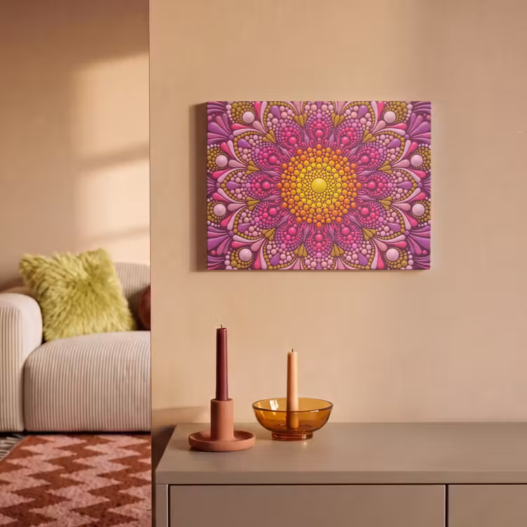 Patroon - Stippen - Abstract - Kleurrijk PET vilt klein -sfeer1