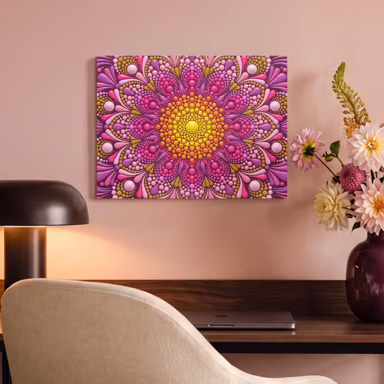 Patroon - Stippen - Abstract - Kleurrijk PET vilt klein -sfeer3