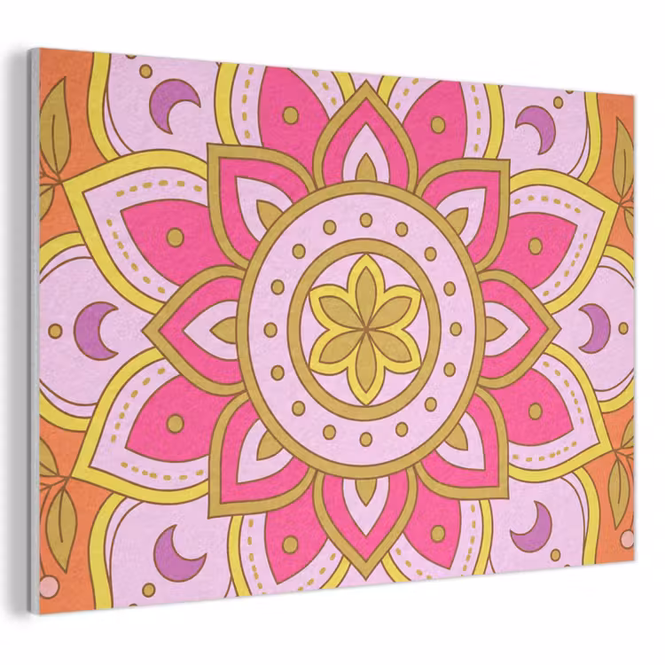 Patroon - Bloemmotief - Decoratie - Abstract - Roze PET vilt klein -3d