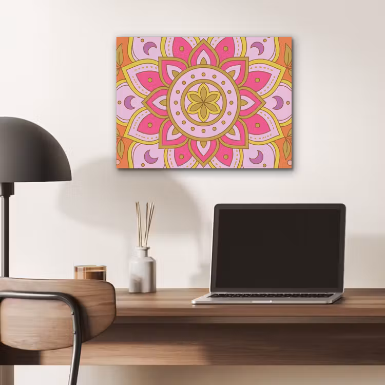 Patroon - Bloemmotief - Decoratie - Abstract - Roze PET vilt klein -sfeer5