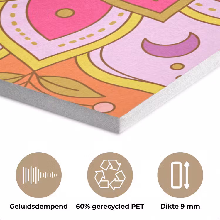 Patroon - Bloemmotief - Decoratie - Abstract - Roze PET vilt klein -closeup_NL