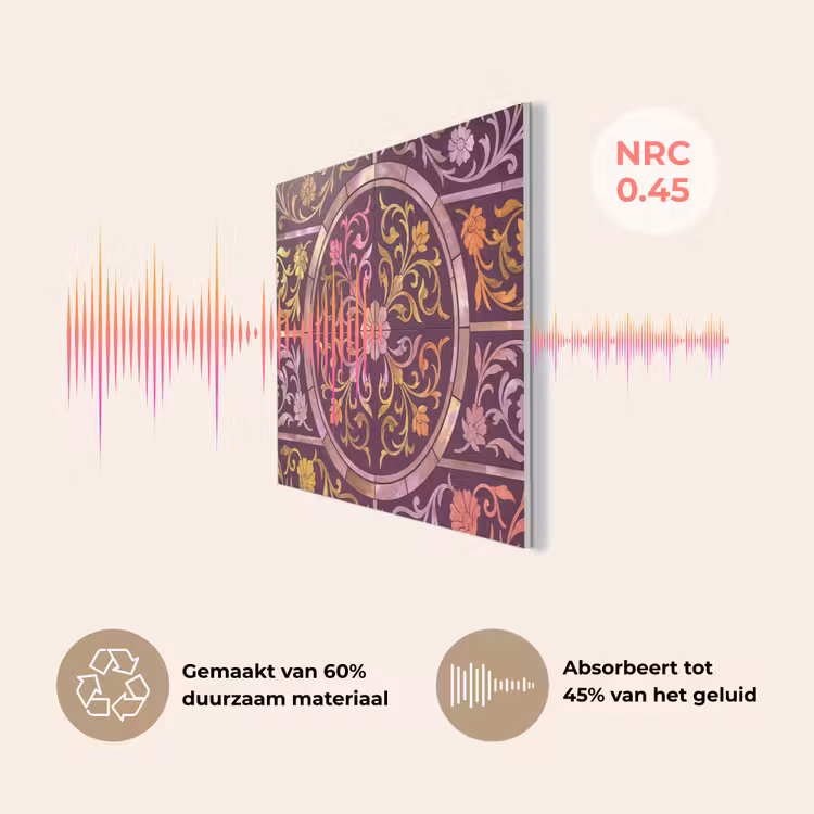 Patroon - Floraal - Oosters - Paars - Goud PET vilt klein -USP_NL