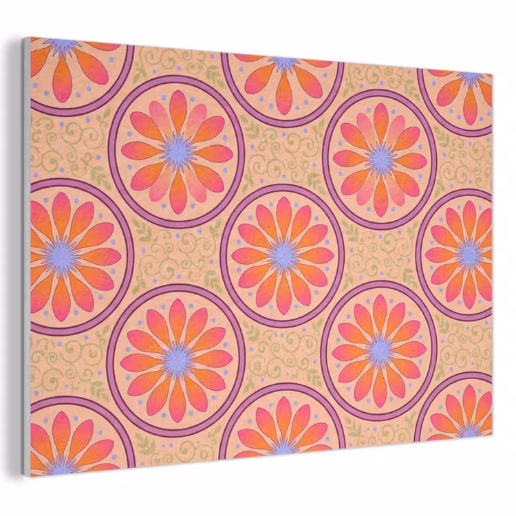 Patroon - Bloemen - Decoratief - Kleurrijk - Modern PET vilt klein -3d