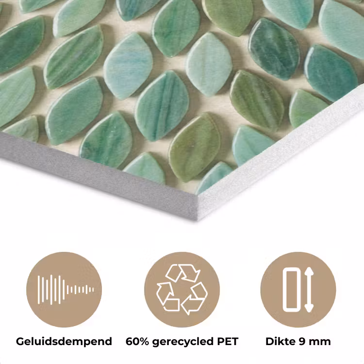 Patroon - Blad - Groen - Abstract PET vilt klein -closeup_NL
