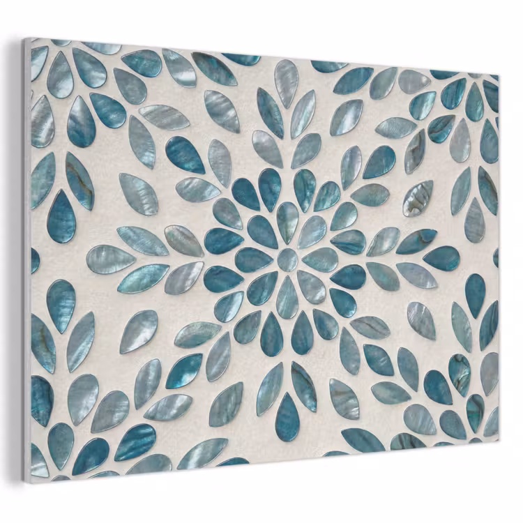 Patroon - Bladeren - Abstract - Modern - Turquoise PET vilt klein -3d