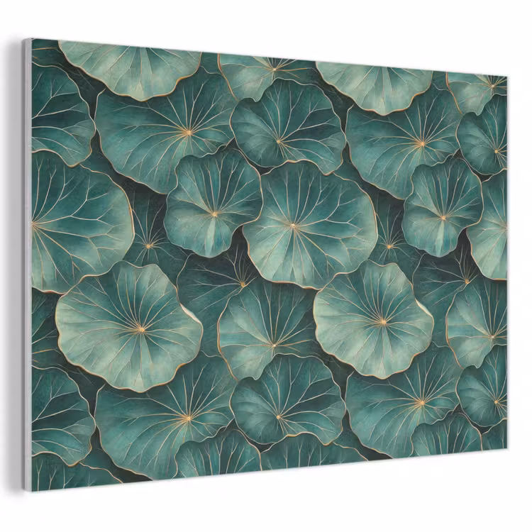 Patroon - Bladeren - Groen PET vilt klein 837 -3d