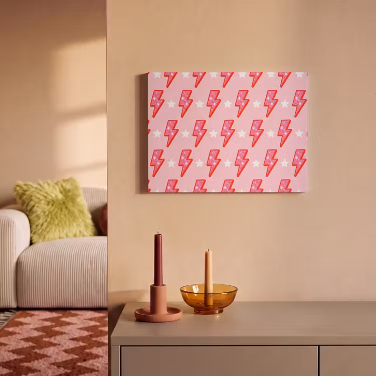 Patroon - Bliksem - Ster - Glitter - Roze PET vilt klein -sfeer1