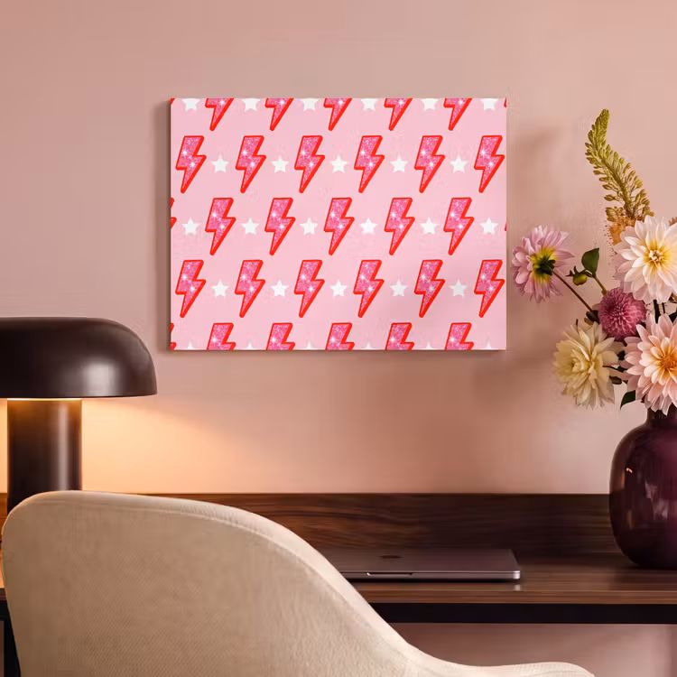 Patroon - Bliksem - Ster - Glitter - Roze PET vilt klein -sfeer3