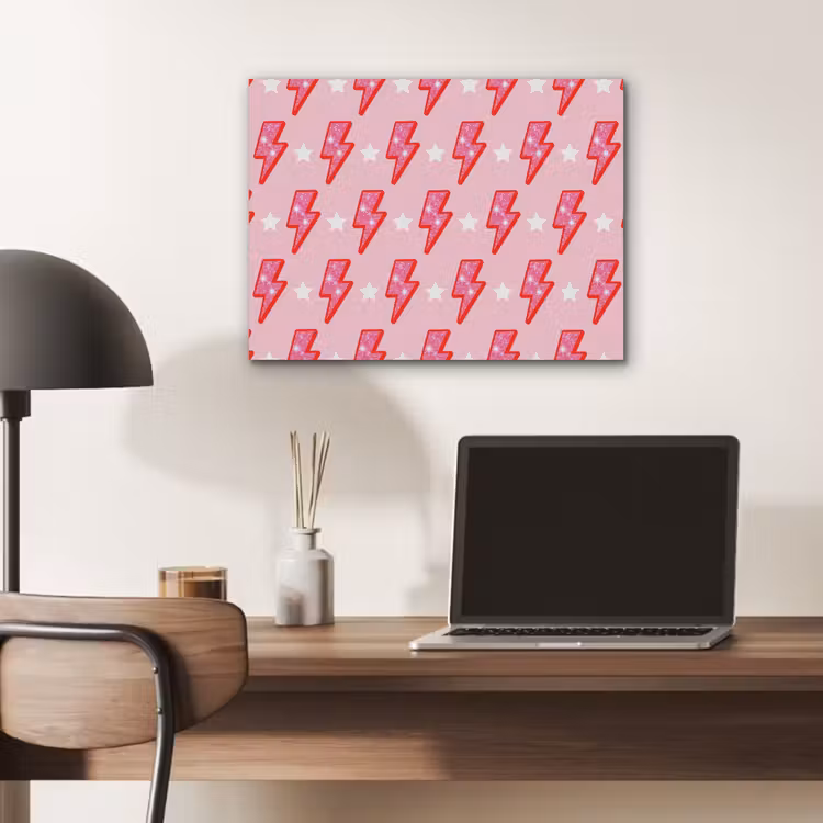 Patroon - Bliksem - Ster - Glitter - Roze PET vilt klein -sfeer5