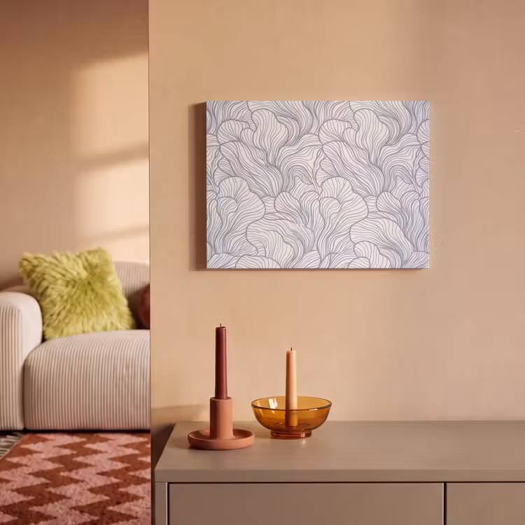 Patroon - Lijnen - Organisch - Abstract - Blauw PET vilt klein -sfeer1